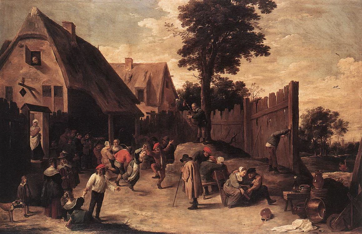 Contadini che ballano fuori da una locanda - Royal Collection, Windsor